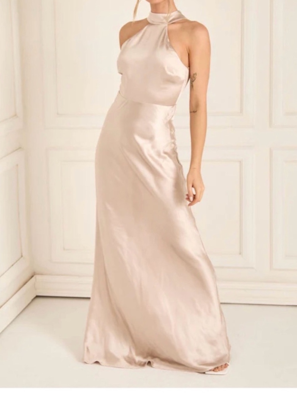 GIGI Halter-neck Satin Dress